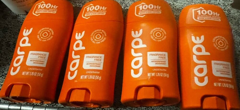 Lot Of 4 Fragrance, Free Carpe stick antiperspirants deodorants